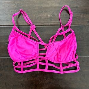 fuchsia cage bralette
